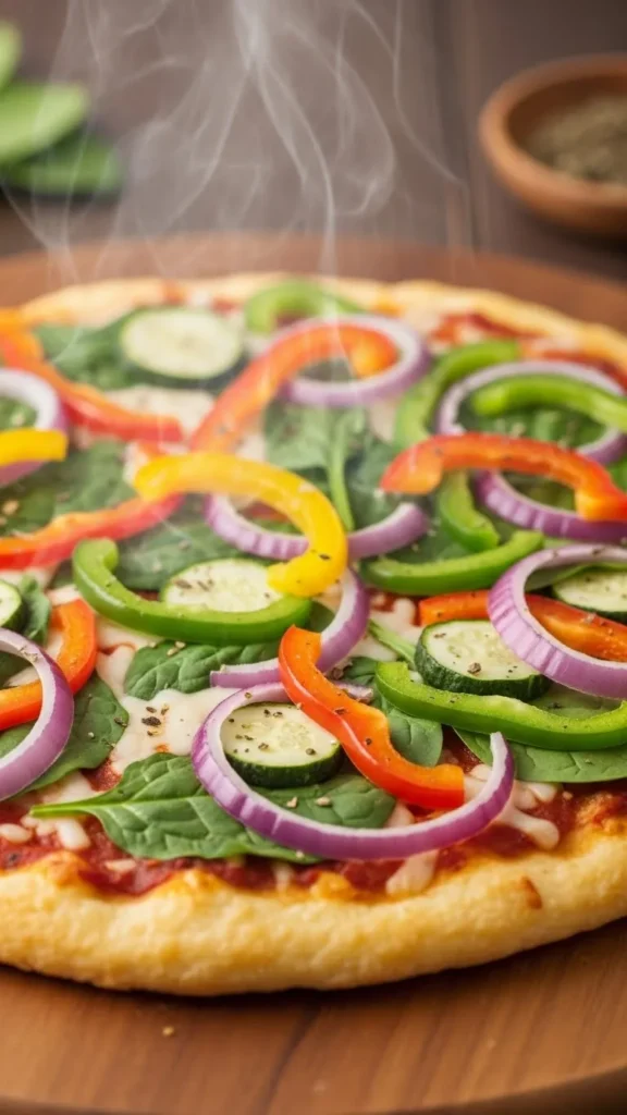 Cauliflower Crust Veggie Delight Pizza