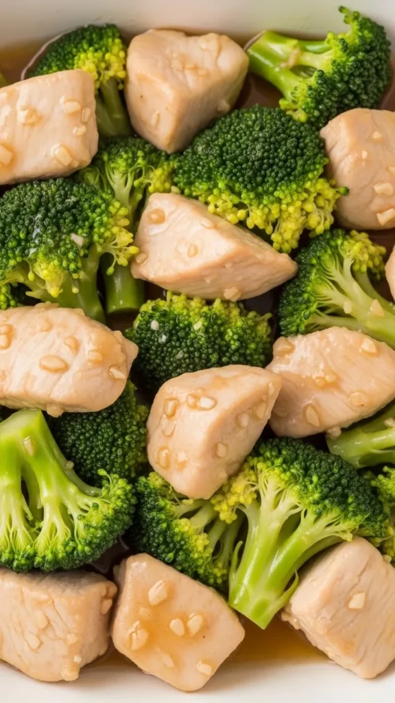 Chicken & Broccoli in Light Garlic Sauce