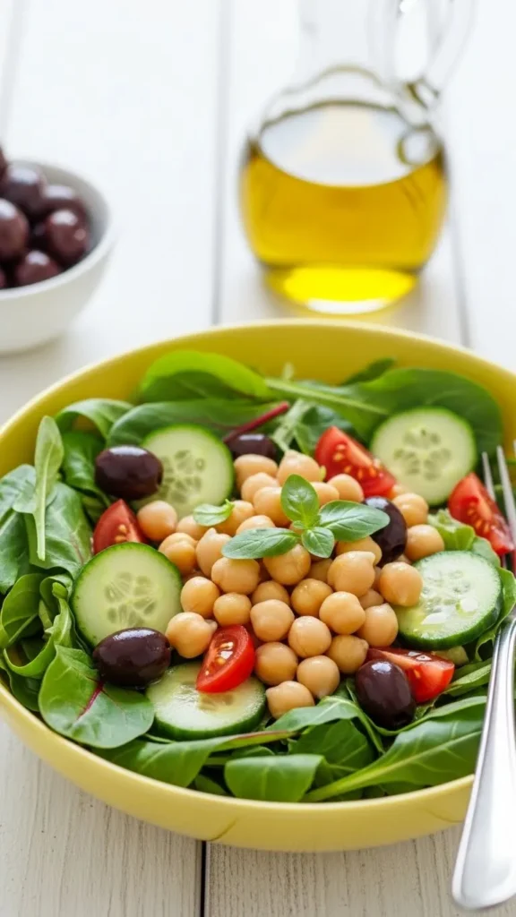 Chickpea Salad with Olive Oil & Greens