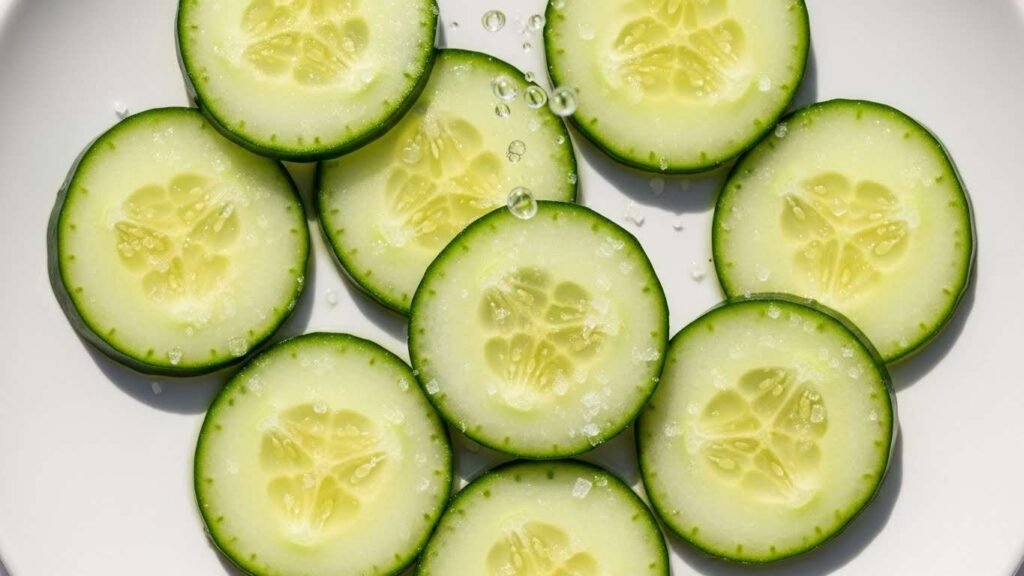 Cucumber Slices with Salt and Lemon