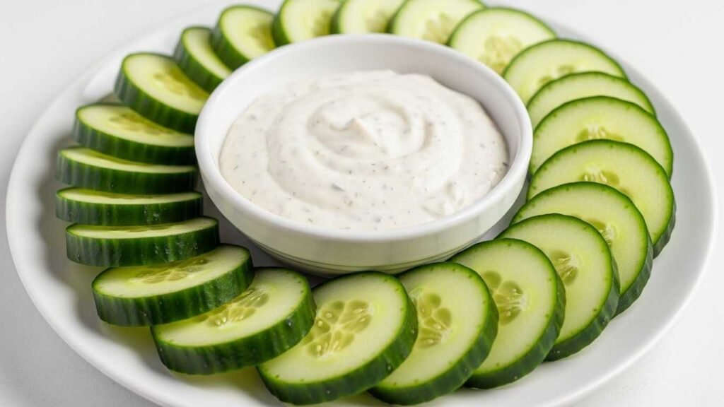Cucumber Slices with Ranch Dip