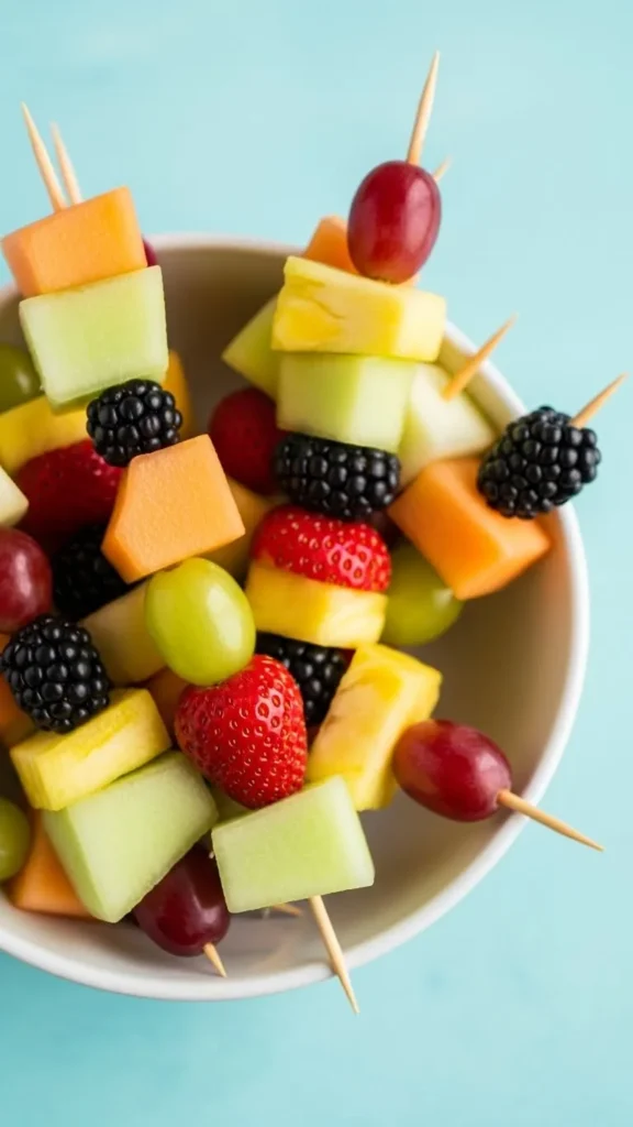 Fresh Fruit Skewers Super Snack