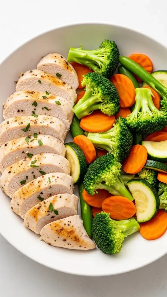 Grilled Chicken & Steamed Vegetables Bowl