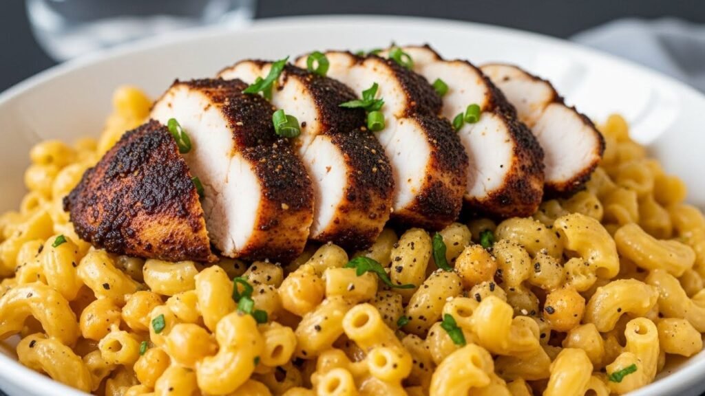 High-Protein Blackened Chicken Mac Power Bowl