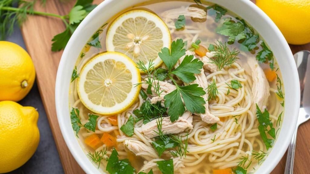 Lemon Herb Chicken Noodle Soup