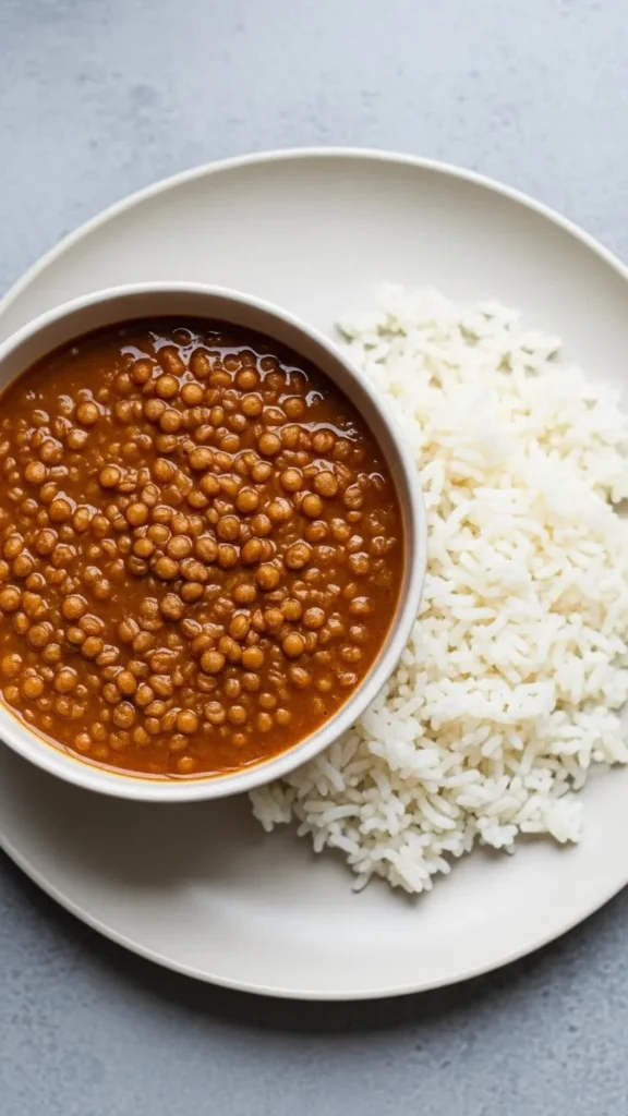 Lentil Curry with Rice