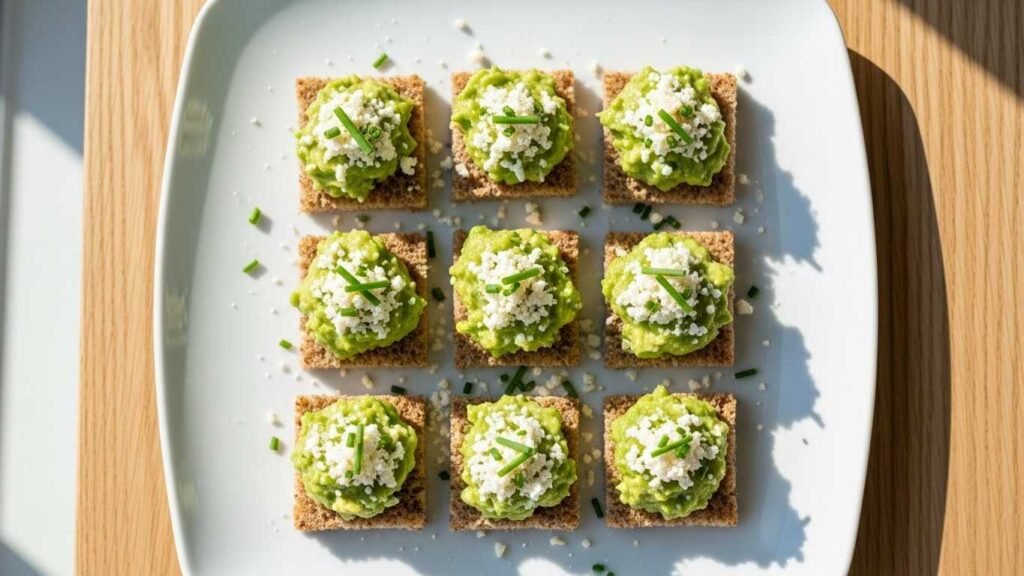Low-Fat Cheese and Avocado Toast Bites