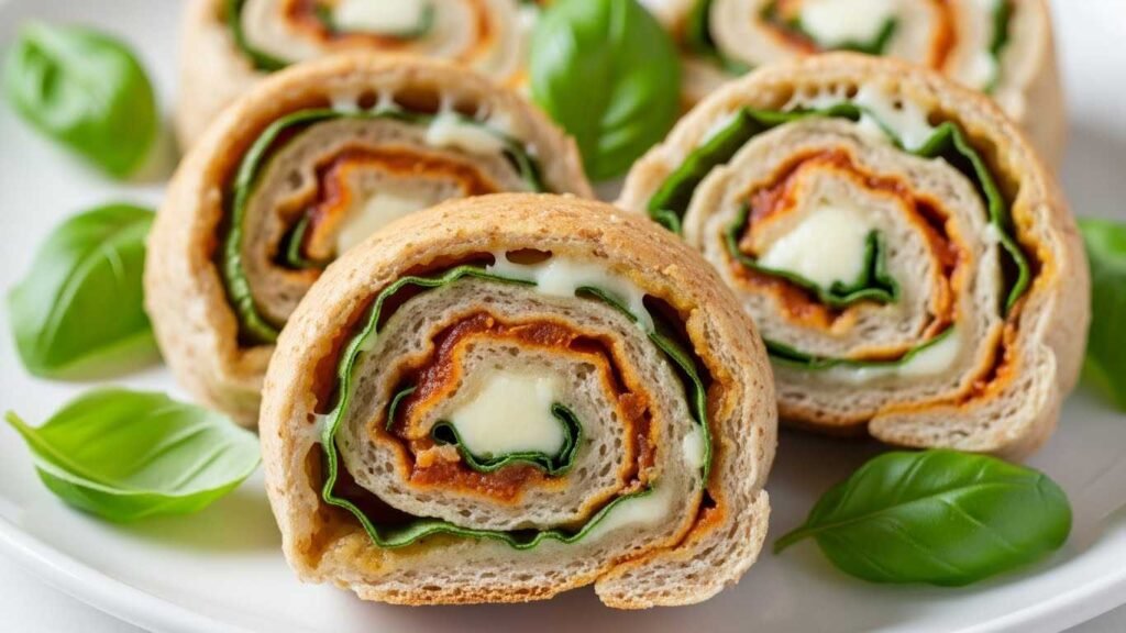 Low-Fat Mozzarella and Basil Pinwheels