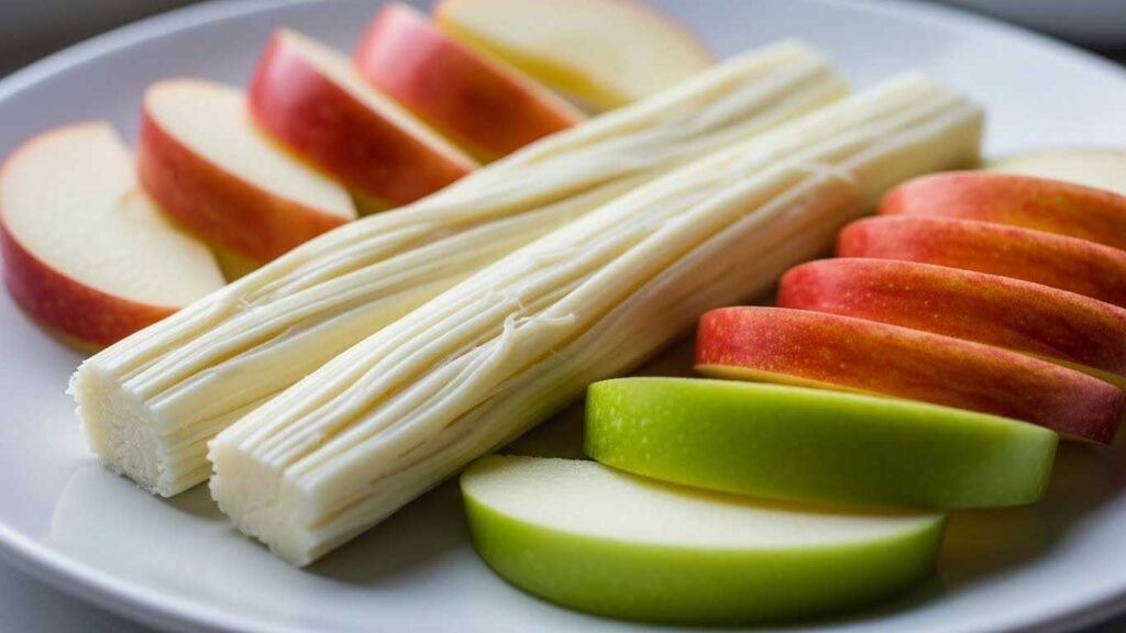 Low-Fat String Cheese with Apple Slices