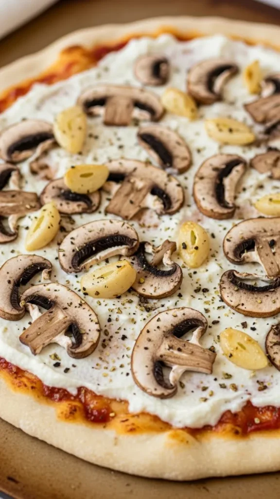 Mushroom & Garlic White Sauce Pizza