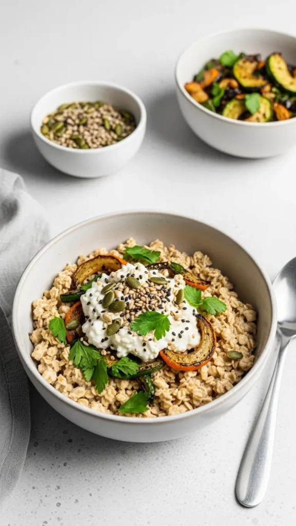 Oats and Cottage Cheese Savory Bowl