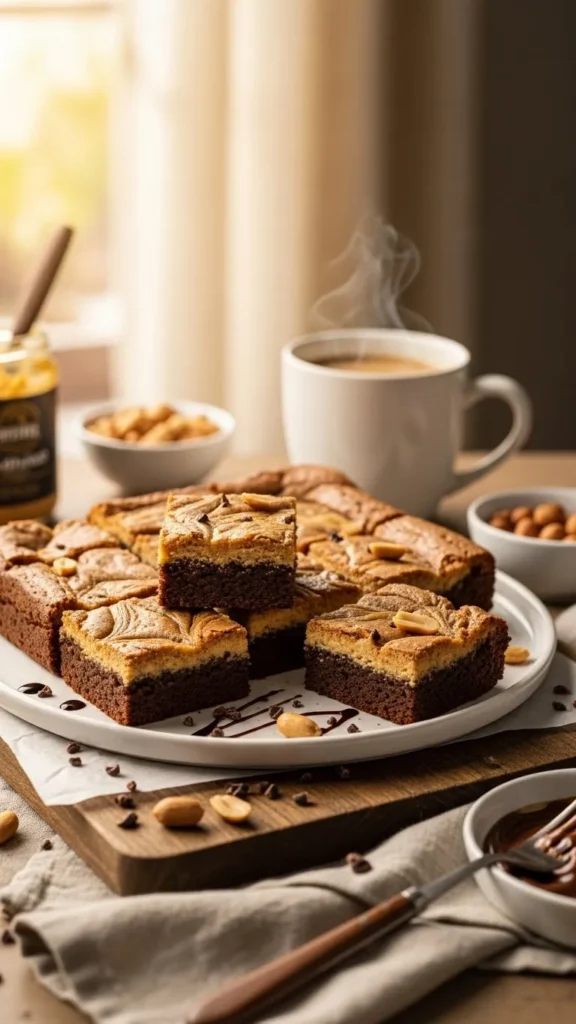 Peanut Butter Swirl Light Brownies