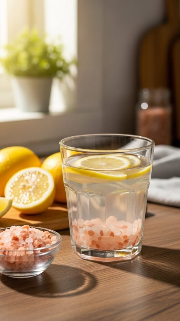 Pink Salt Lemon Water Morning Detox