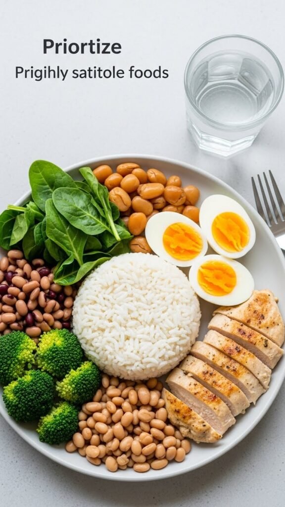 Prioriza alimentos con alta saciedad