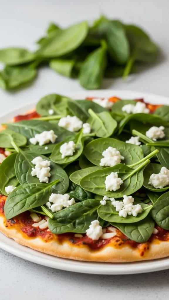 Spinach & Feta Greek-Style Pizza