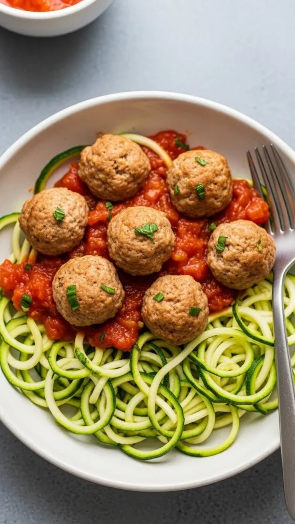 Turkey Meatballs with Zucchini Noodles