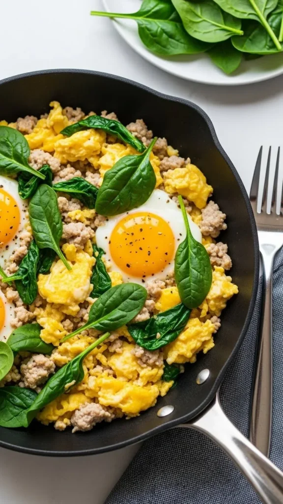 Turkey and Spinach Egg Scramble