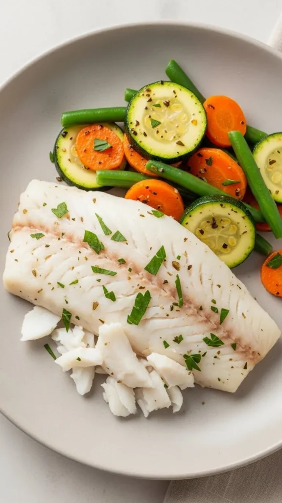 White Fish with Herb Vegetables