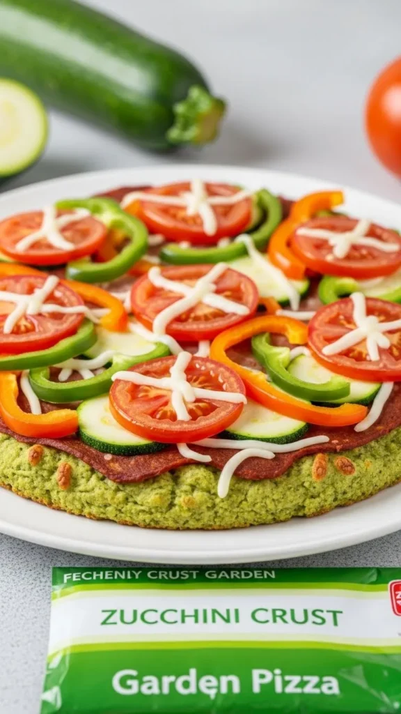 Zucchini Crust Garden Pizza