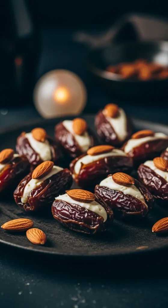 Stuffed Dates with Almonds and Cheese