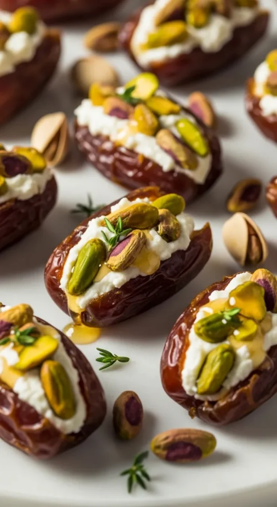 Stuffed Dates with Goat Cheese and Pistachios