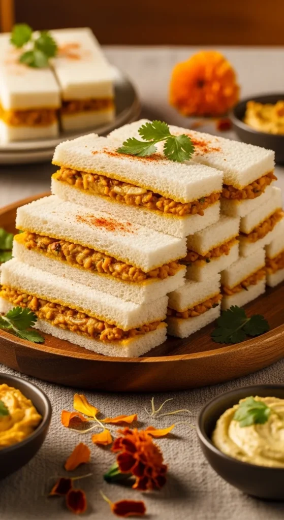 Coronation Chicken Finger Sandwich