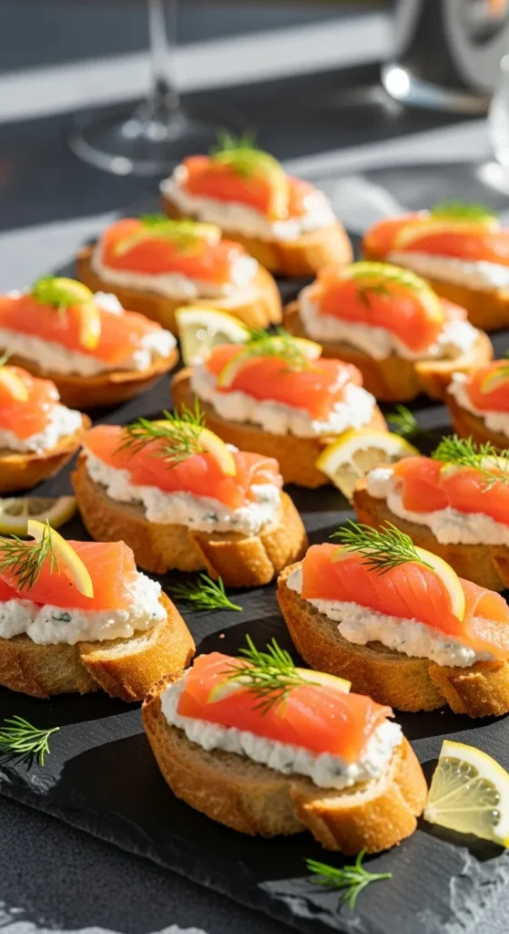 Smoked Salmon Crostini with Lemon Ricotta