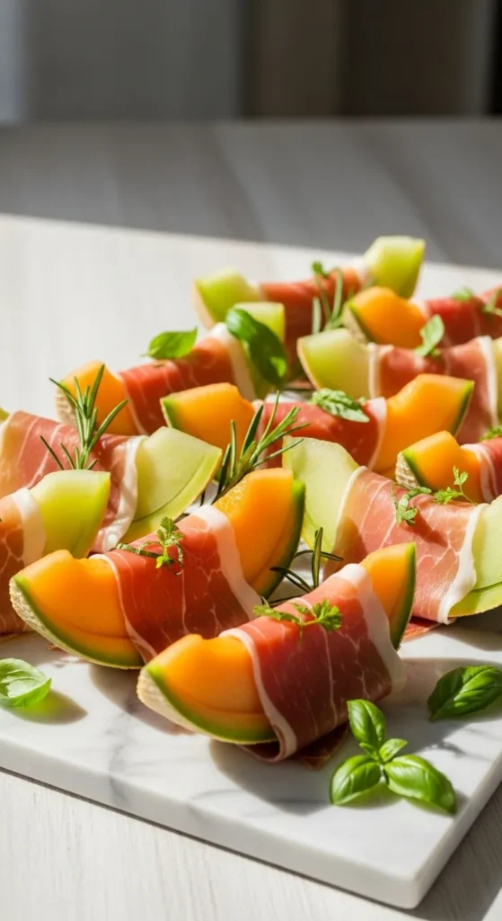 Prosciutto Wrapped Melon (Sweet Meets Salty)