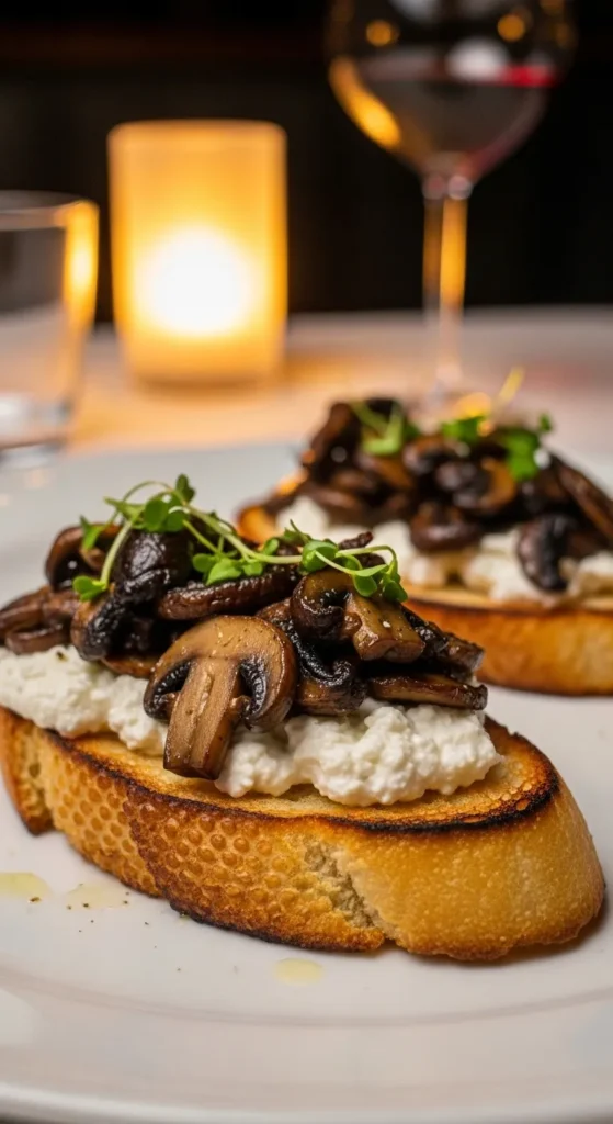 Mushroom and Goat Cheese Crostini