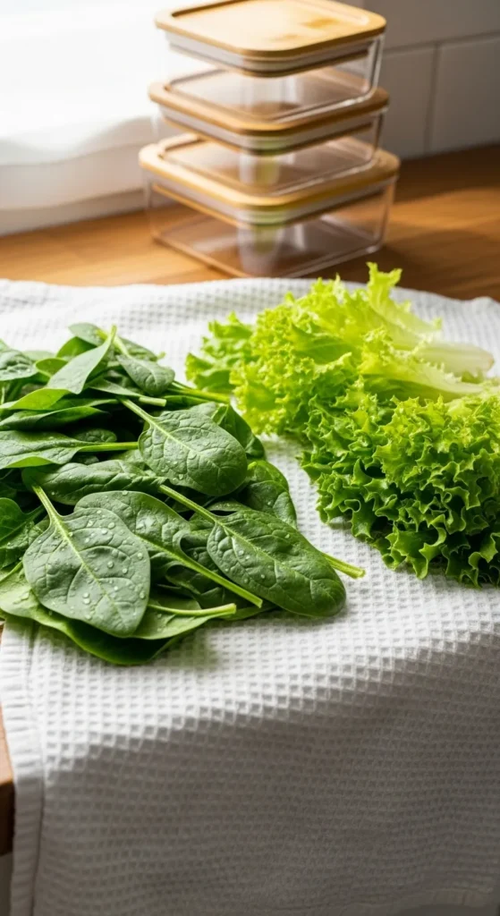 Wash and Dry Greens Immediately