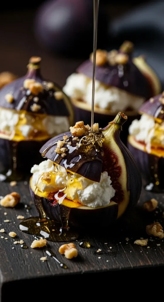 Goat Cheese Stuffed Figs with Honey & Walnuts