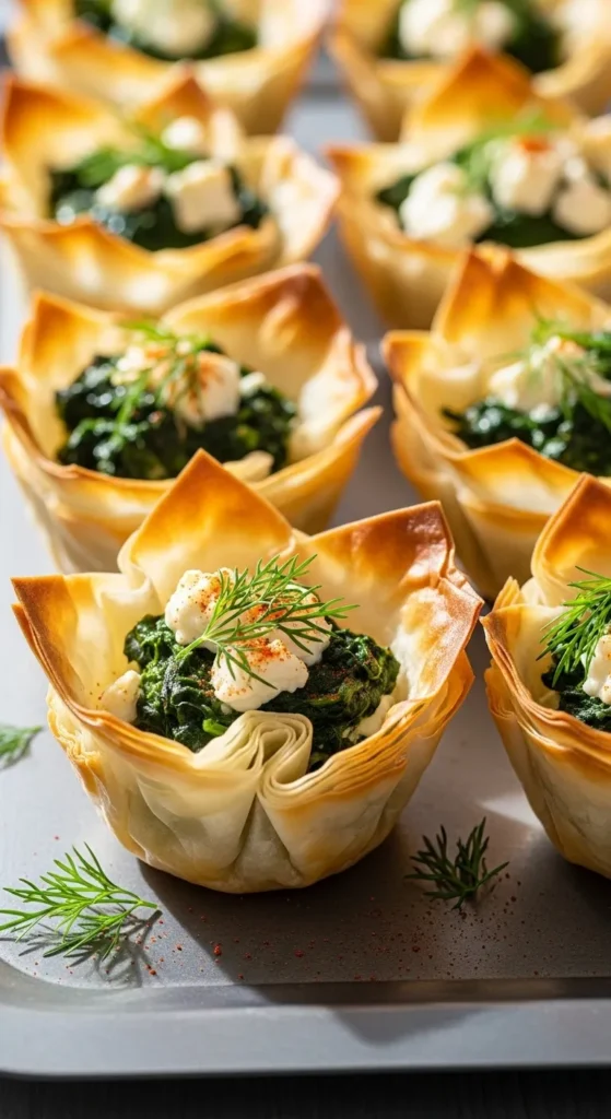 Mini Spinach & Feta Phyllo Cups
