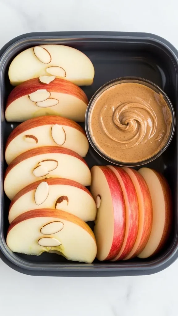 Apple slices with almond butter