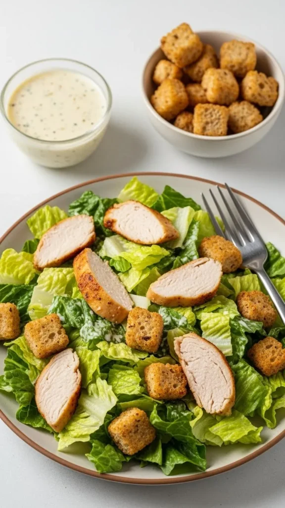 Chicken Caesar Salad with Whole Grain Croutons