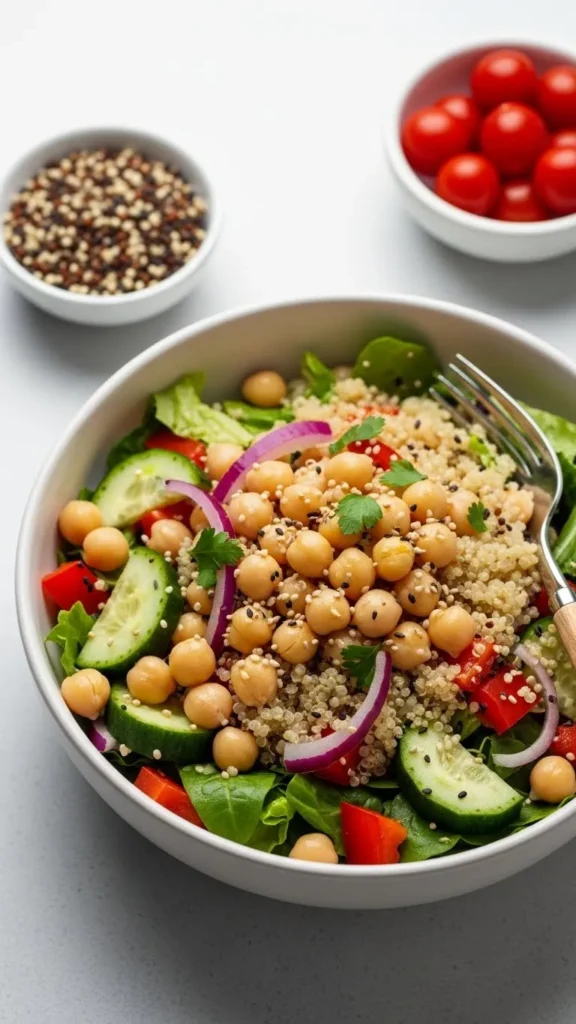 Chickpea Salad with Quinoa and Veggies