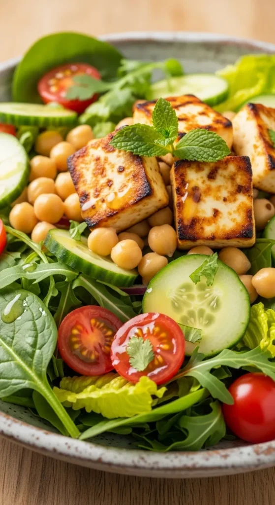 Chickpea and Grilled Paneer Salad