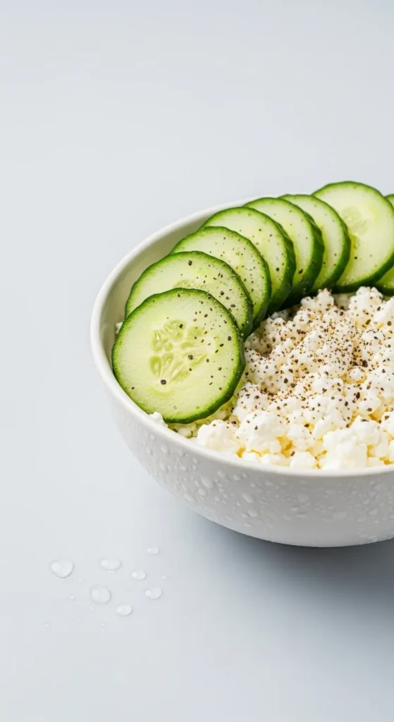 Cottage Cheese Cucumber Bowl (200 Calories)