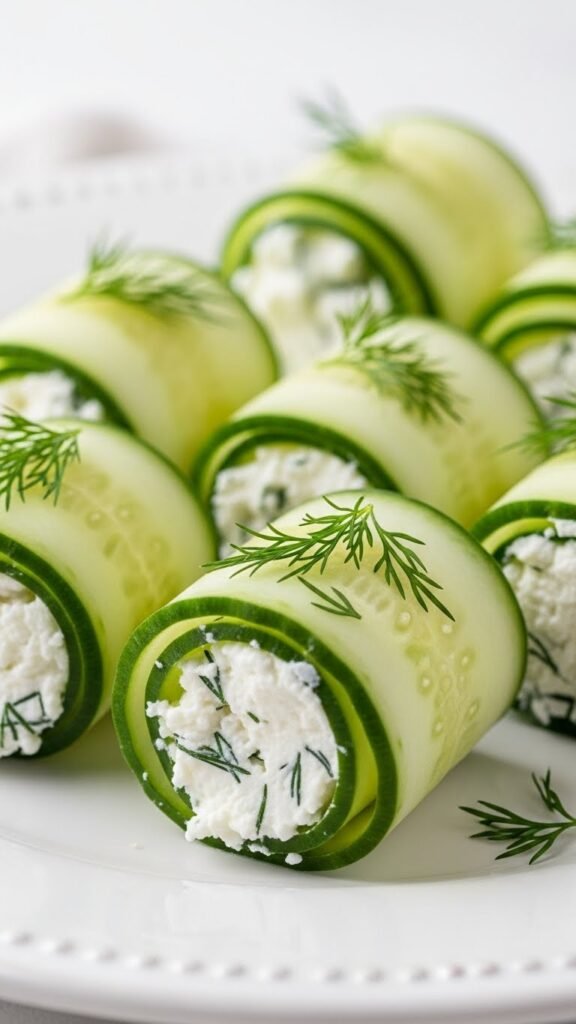 Cottage Cheese & Cucumber Rolls