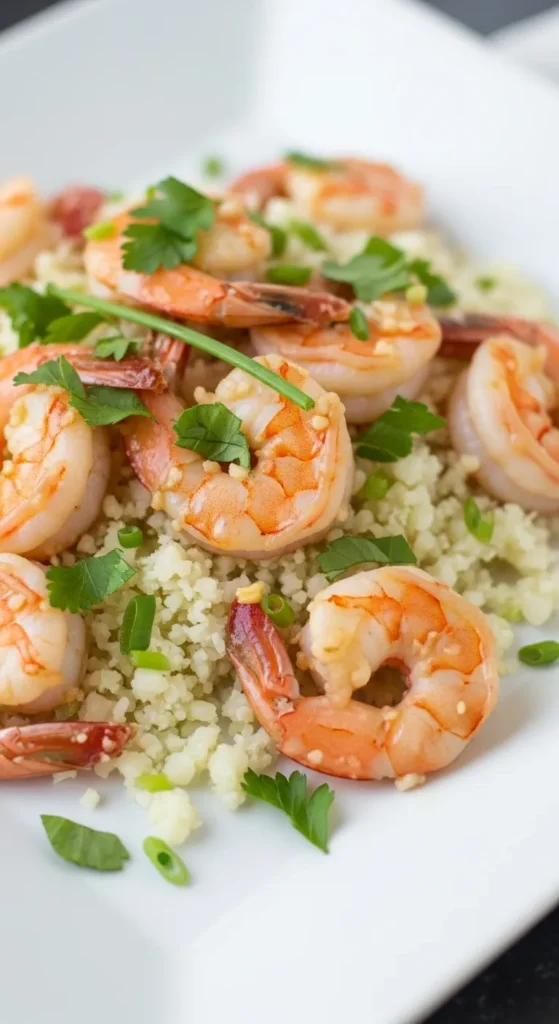 Garlic Shrimp with Cauliflower Rice