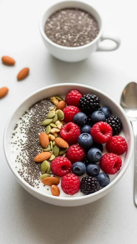 Greek Yogurt Bowl with Nuts and Berries