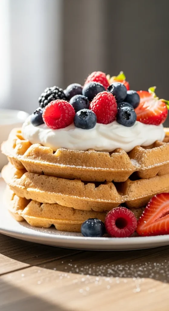 Greek Yogurt Whole Wheat Waffles