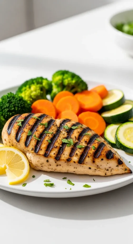 Grilled Chicken Breast with Steamed Vegetables