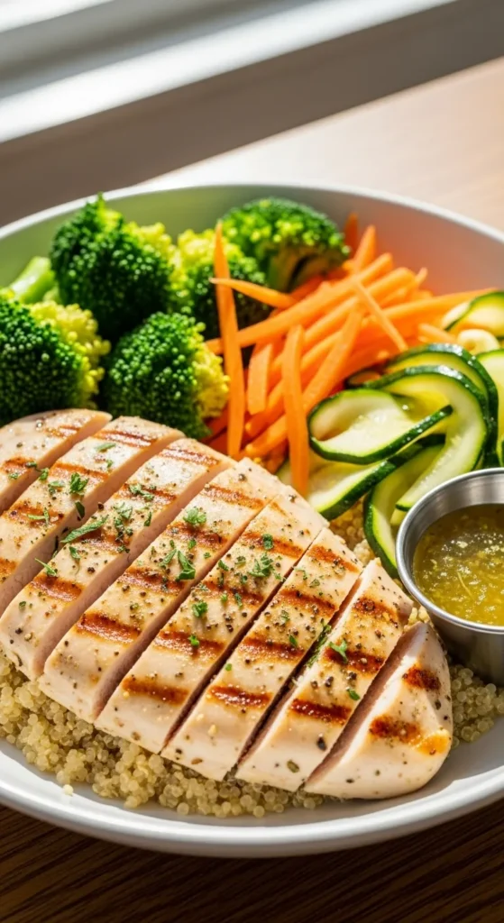 Grilled Chicken Veggie Bowl (200 Calories)