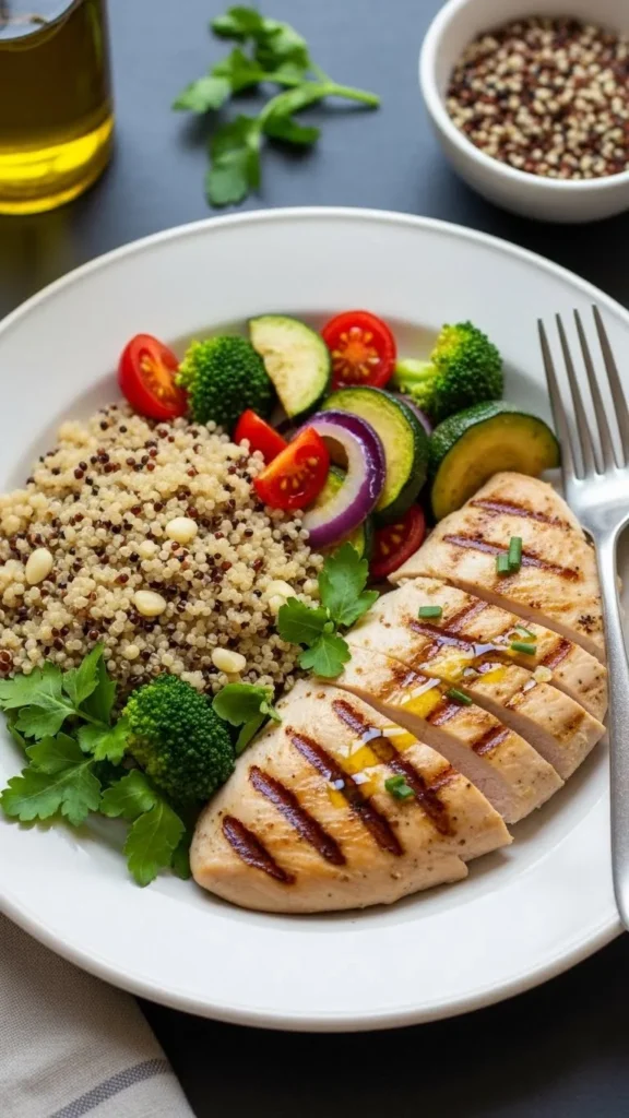Grilled Chicken with Quinoa and Veggies