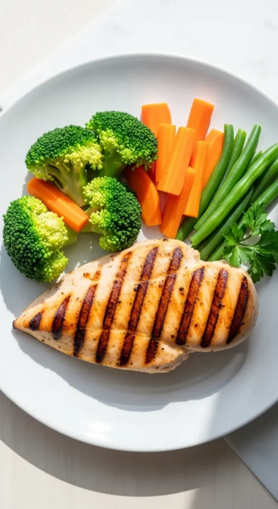 Grilled Chicken with Steamed Vegetables