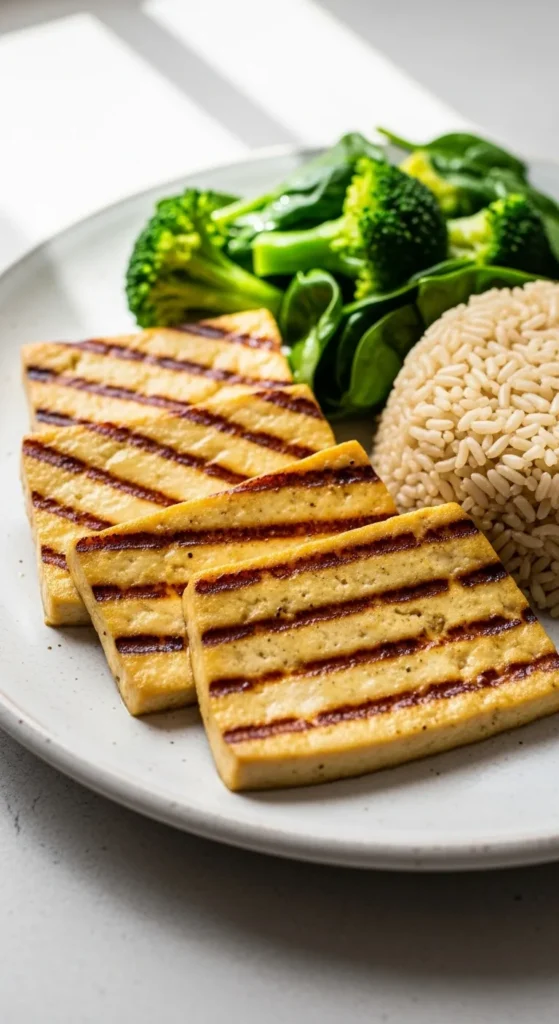 Grilled Tofu with Brown Rice
