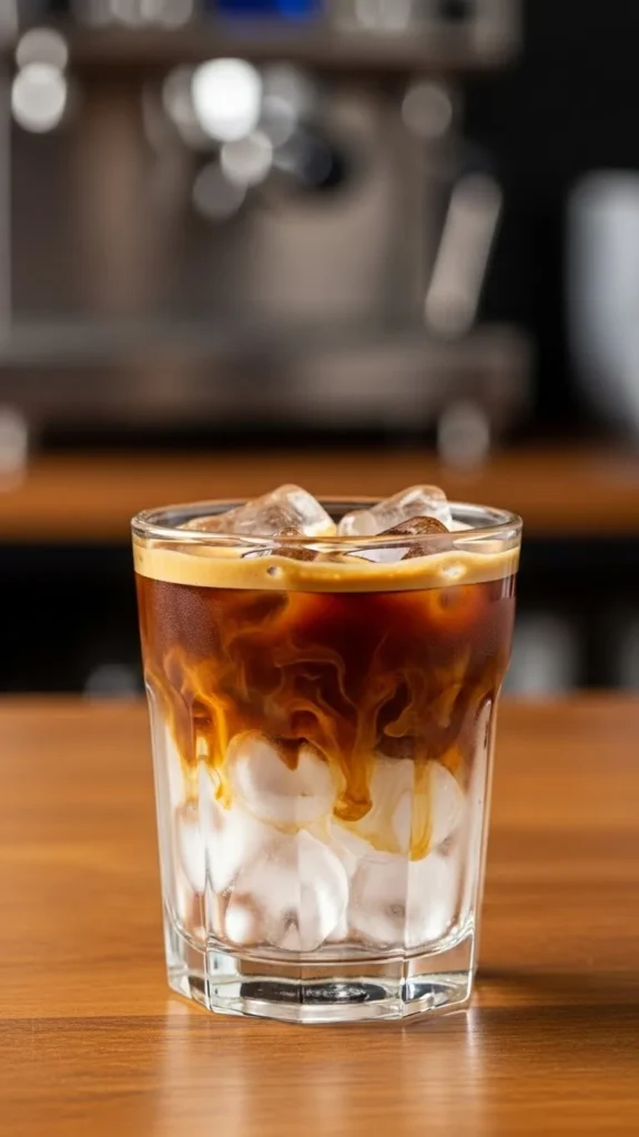 Iced Espresso Shot Over Ice
