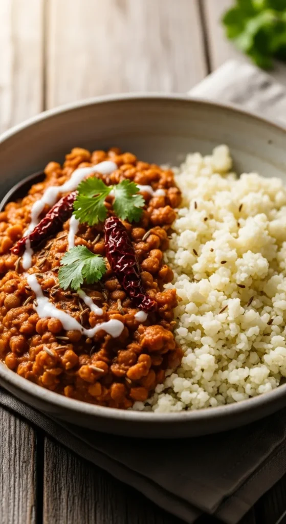 Lentil Curry with Cauliflower Rice