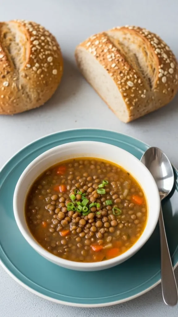 Lentil Soup with Whole Wheat Bread