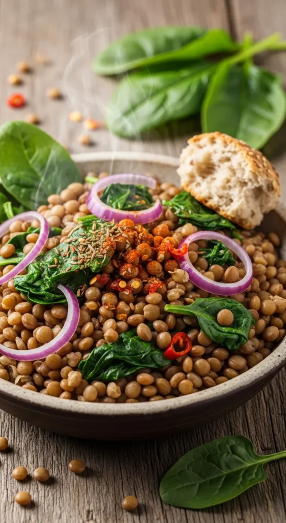 Lentil and Spinach Protein Bowl
